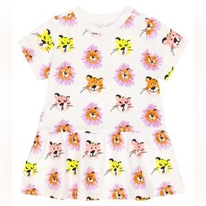 Stella McCartney Kids White Cotton Big Cat Dress 9 Months
